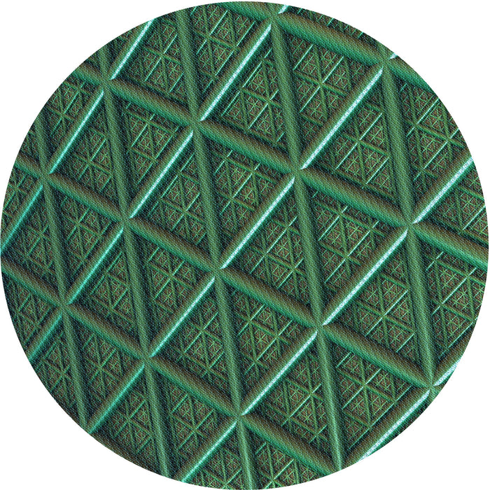 Square Patterned Dark Forest Green Rug, pat1659lblu