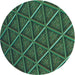 Square Patterned Dark Forest Green Rug, pat1659lblu