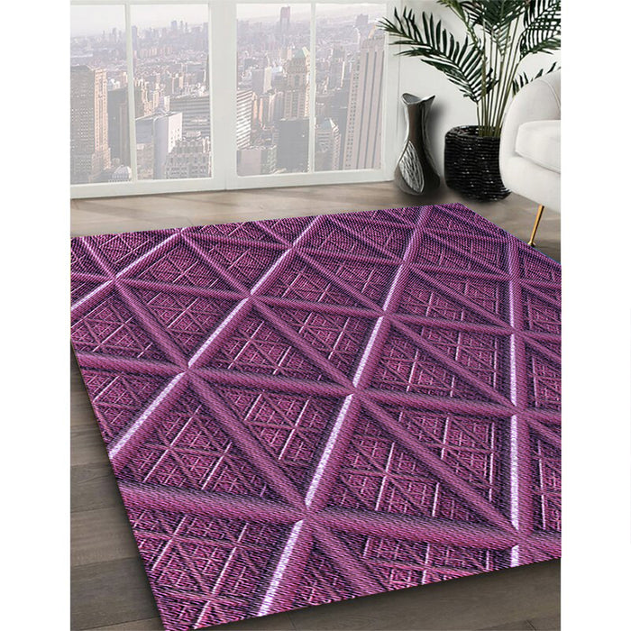Patterned Orchid Purple Rug in Family Room, pat1659pur