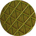 Square Patterned Dark Yellow Green Rug, pat1659yw