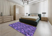 Patterned Bright Purple Rug in a Bedroom, pat166pur