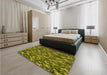 Patterned Milk Chocolate Brown Rug in a Bedroom, pat166yw