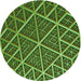 Square Patterned Dark Forest Green Rug, pat1660grn