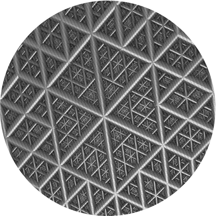Square Patterned Dark Gray Black Rug, pat1660gry