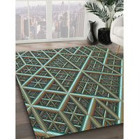 Patterned Milk Chocolate Brown Rug, pat1660lblu