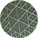 Square Patterned Milk Chocolate Brown Rug, pat1660lblu