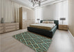 Patterned Milk Chocolate Brown Rug in a Bedroom, pat1660lblu