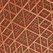 Round Patterned Orange Rug, pat1660org