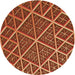 Square Patterned Orange Rug, pat1660org