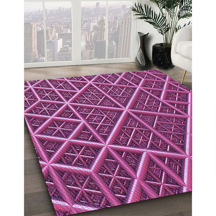 Patterned Crimson Purple Rug in Family Room, pat1660pur