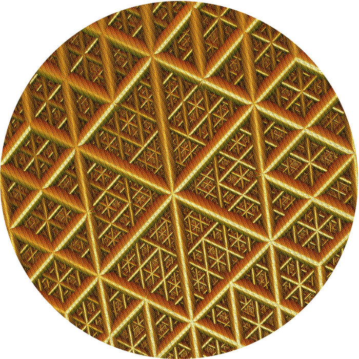Square Patterned Yellow Rug, pat1660yw