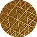 Square Patterned Yellow Rug, pat1660yw