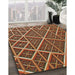 Patterned Saffron Red Novelty Rug in Family Room, pat1660