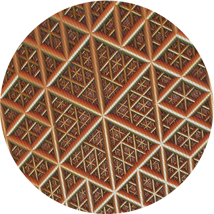 Sideview of Patterned Saffron Red Novelty Rug, pat1660