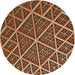 Sideview of Patterned Saffron Red Novelty Rug, pat1660