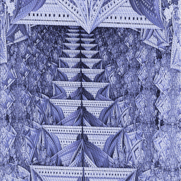 Machine Washable Transitional Sapphire Blue Rug, wshpat1661blu