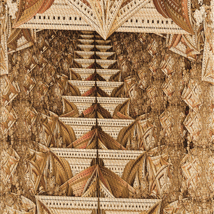 Patterned Yellow Orange Rug, pat1661org