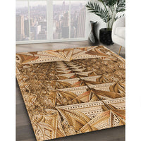 Patterned Yellow Orange Rug, pat1661org