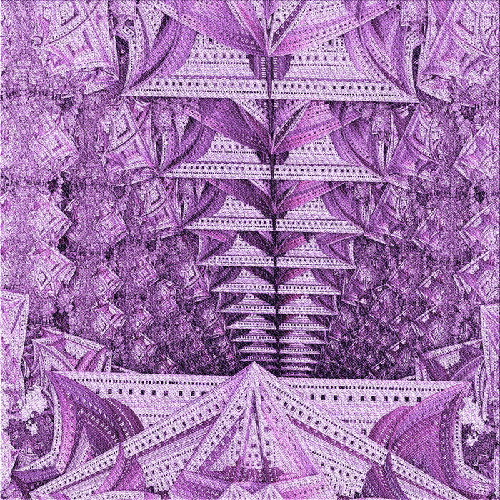 Round Patterned Dark Orchid Purple Rug, pat1661pur