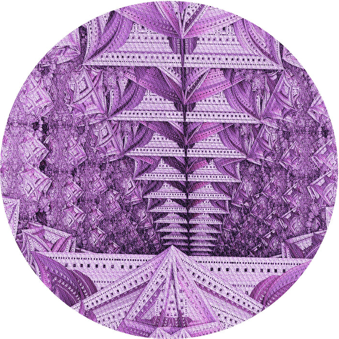 Square Patterned Dark Orchid Purple Rug, pat1661pur