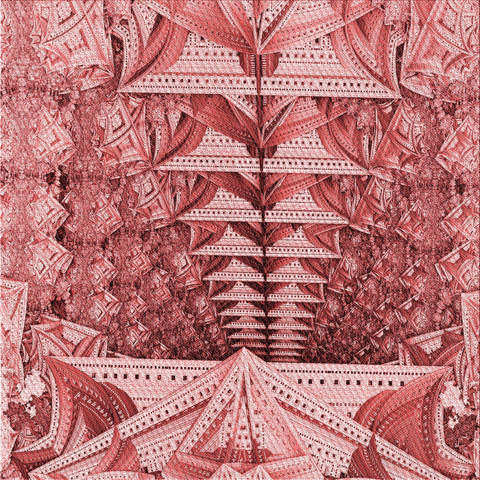 Round Patterned Red Rug, pat1661rd