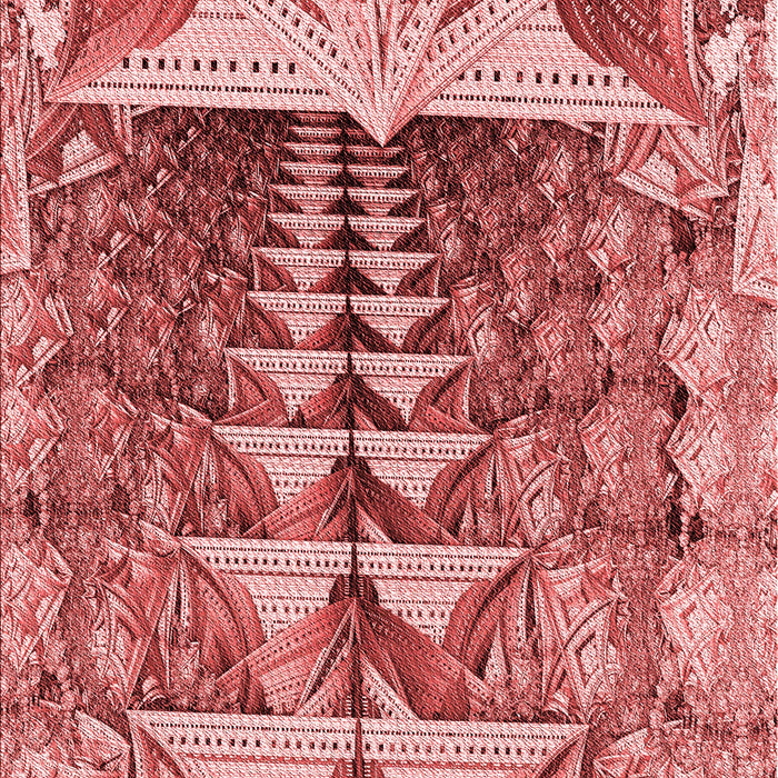 Machine Washable Transitional Red Rug, wshpat1661rd