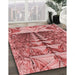 Machine Washable Transitional Red Rug in a Family Room, wshpat1661rd