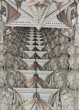 Patterned Charcoal Gray Novelty Rug, pat1661