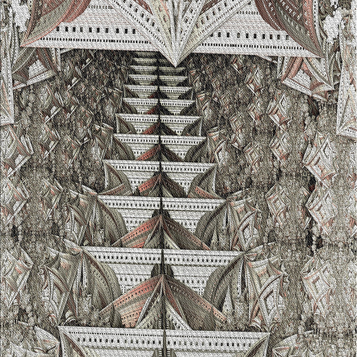 Patterned Charcoal Gray Novelty Rug, pat1661