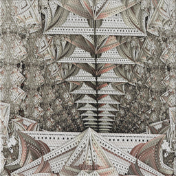 Square Patterned Charcoal Gray Novelty Rug, pat1661