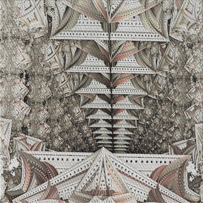 Square Patterned Charcoal Gray Novelty Rug, pat1661