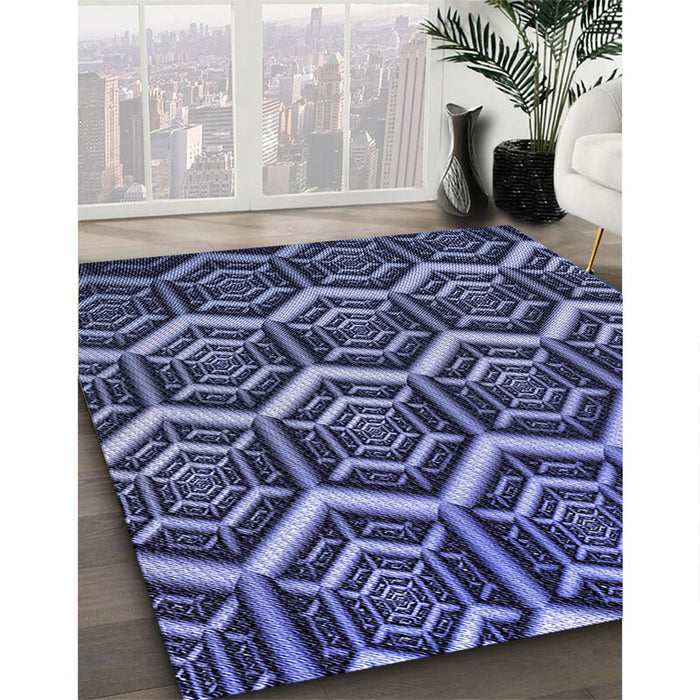 Machine Washable Transitional Blue Rug in a Family Room, wshpat1662blu