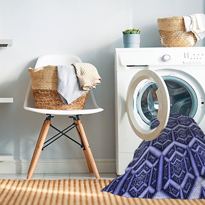 Machine Washable Transitional Blue Rug in a Washing Machine, wshpat1662blu