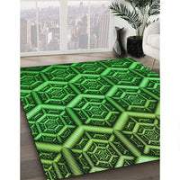 Patterned Deep Emerald Green Rug, pat1662grn