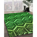 Patterned Deep Emerald Green Rug in Family Room, pat1662grn