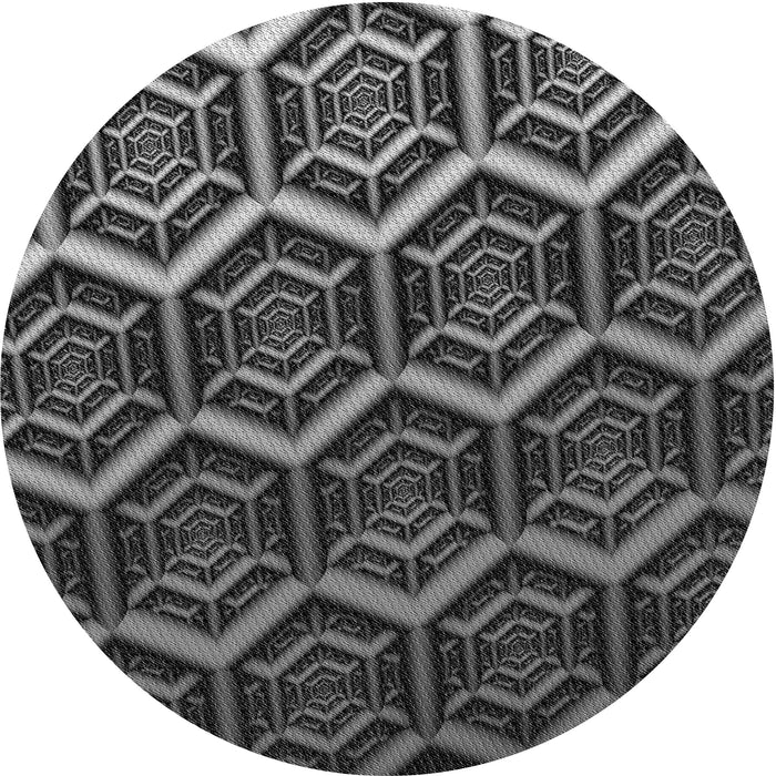 Square Machine Washable Transitional Charcoal Black Rug in a Living Room, wshpat1662gry