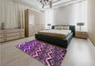 Patterned Purple Rug in a Bedroom, pat1662pur