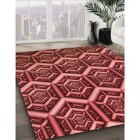 Patterned Dark Red Rug, pat1662rd