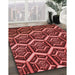 Patterned Dark Red Rug in Family Room, pat1662rd