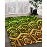 Patterned Pistachio Green Rug, pat1662yw