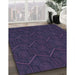 Patterned Deep Periwinkle Purple Rug in Family Room, pat1663blu