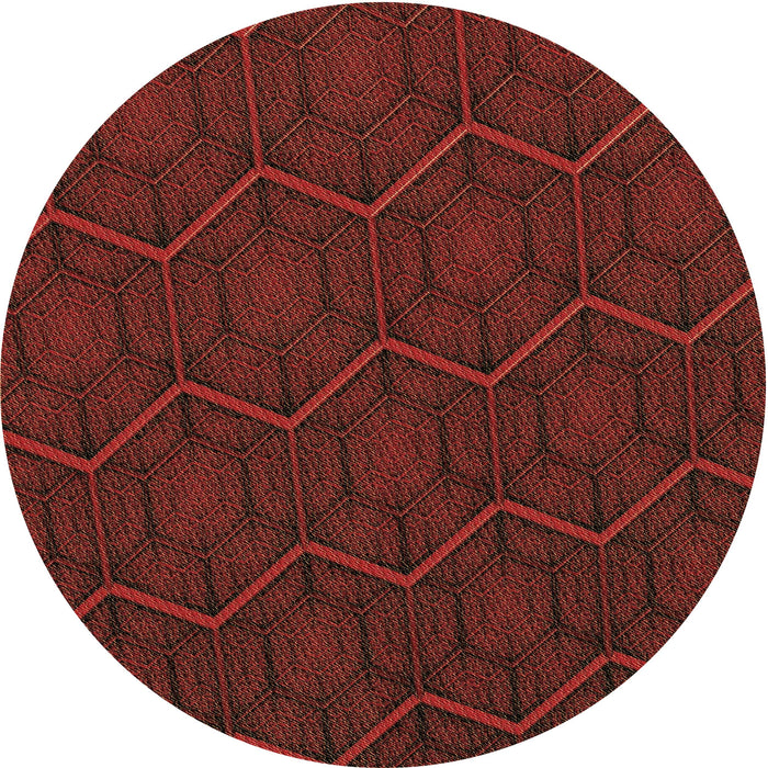 Square Patterned Crimson Red Rug, pat1663brn