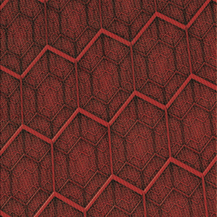 Patterned Crimson Red Rug, pat1663brn