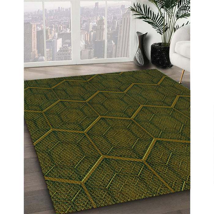 Patterned Midnight Gray Rug in Family Room, pat1663grn