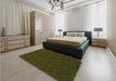 Patterned Midnight Gray Rug in a Bedroom, pat1663grn