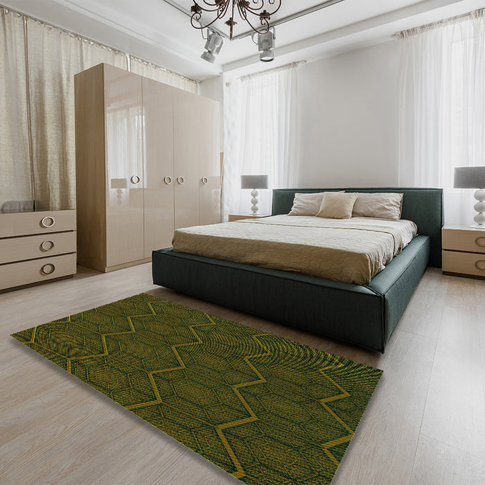 Patterned Midnight Gray Rug in a Bedroom, pat1663grn
