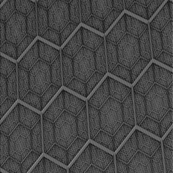 Patterned Charcoal Black Rug, pat1663gry