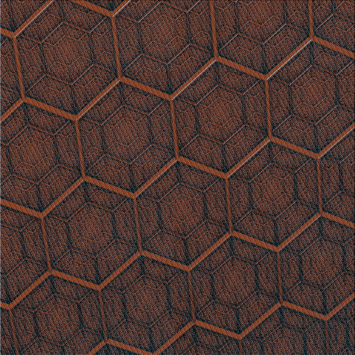 Round Patterned Coffee Brown Rug, pat1663lblu