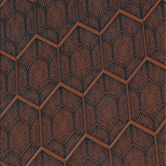 Patterned Coffee Brown Rug, pat1663lblu