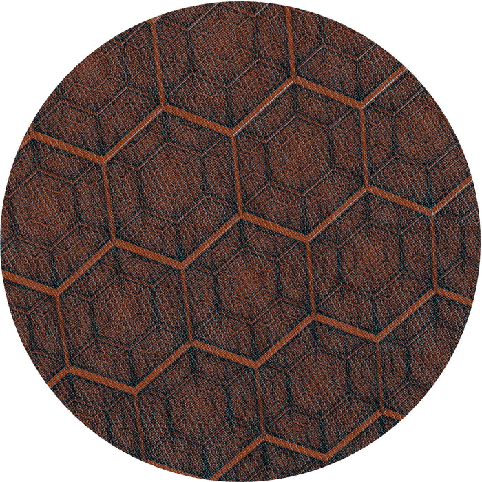Square Patterned Coffee Brown Rug, pat1663lblu